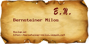 Bernsteiner Milos névjegykártya